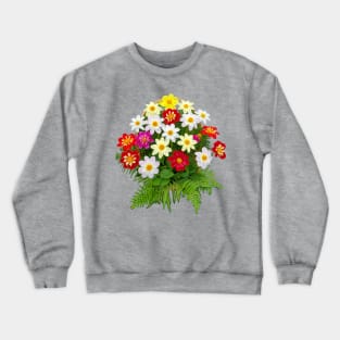 Bunch of Dahlias and Ferns Floral Photo Crewneck Sweatshirt